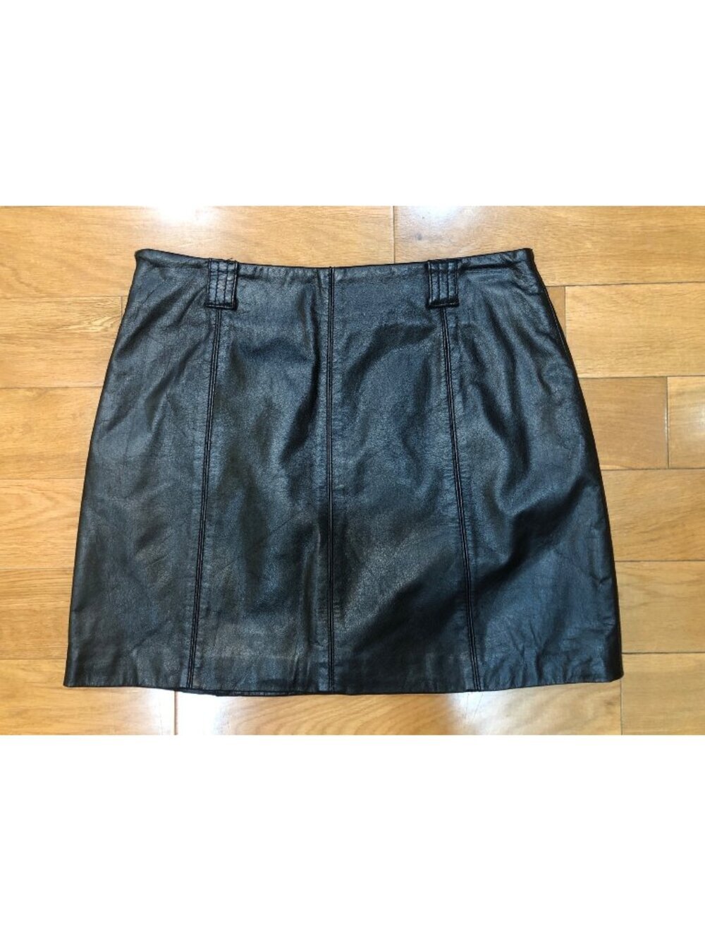 Wilsons Maxima Black Leather Mini Skirt Size 6 Y2K Bikercore Grunge Revival Edgy